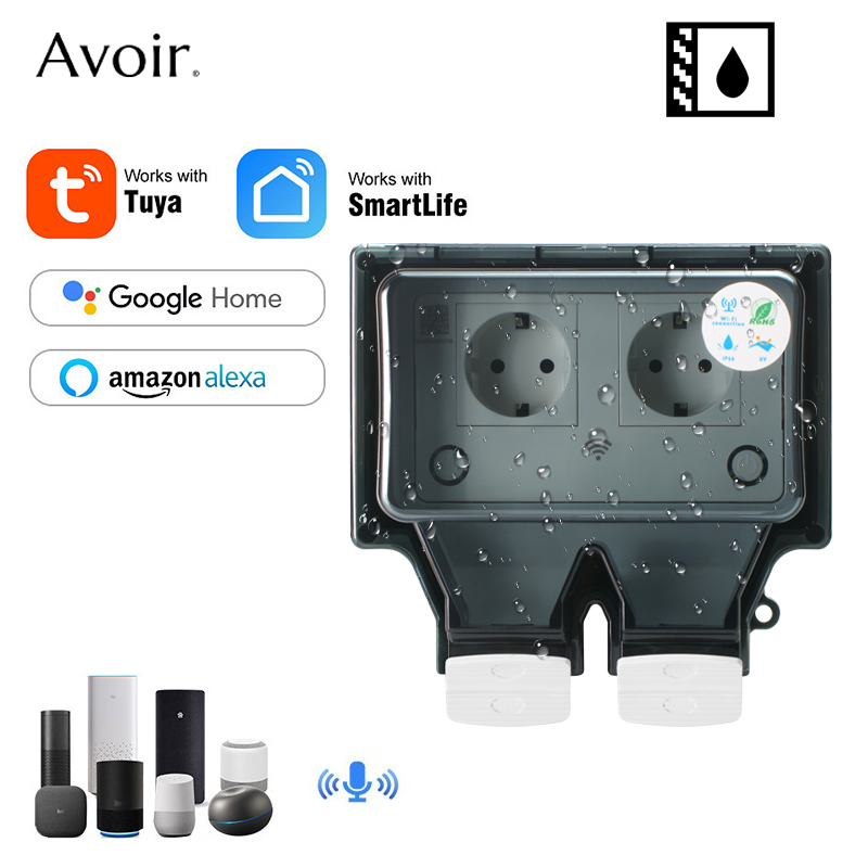 Outdoor Power Strip - Avoir Tuya Wall Electrical Sockets Ip66