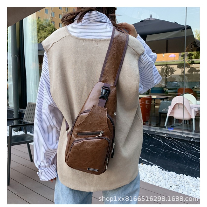 Outdoor Usb Power Supply - New Outdoor sports PU chest bag