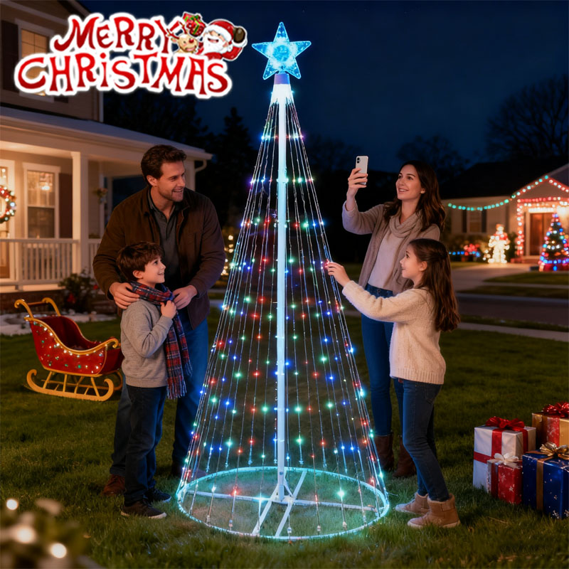 Solar-Powered LED Waterfall St - огляд і ціна Outdoor Power For Christmas Lights