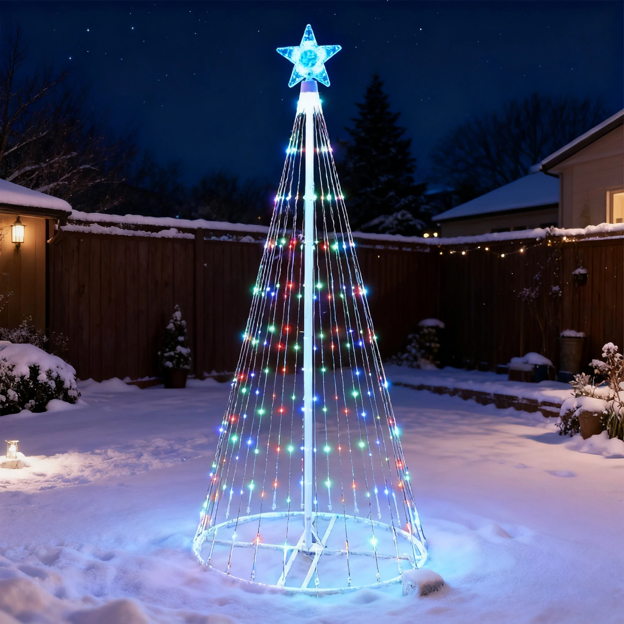 Solar-Powered LED Waterfall St - огляд і ціна Outdoor Power For Christmas Lights
