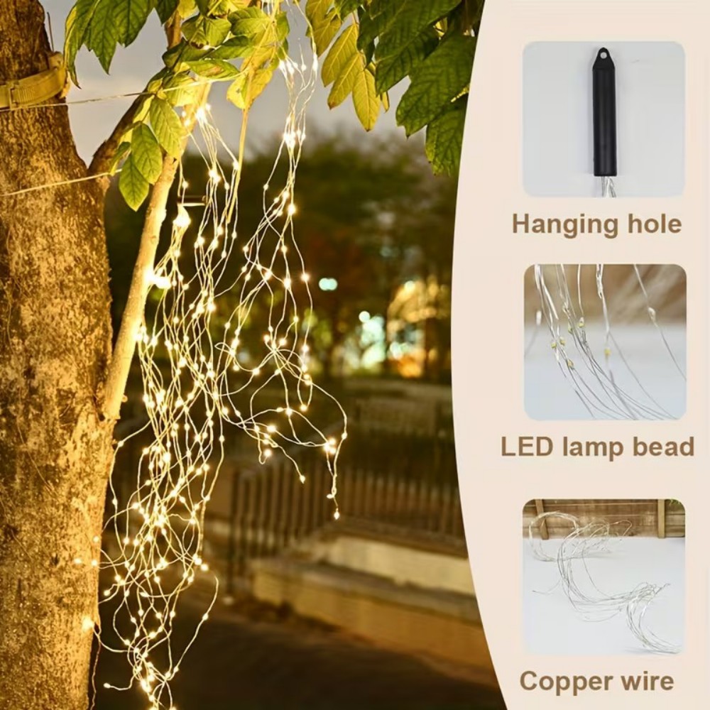 3M600LED Solar Powered Willow  - огляд і ціна Outdoor Power For Christmas Lights