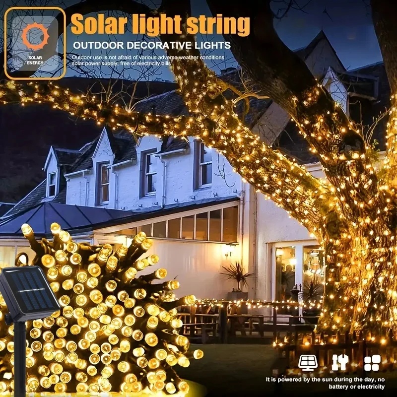 LED Solar Powered Outdoor Fair - огляд і ціна Outdoor Power For Christmas Lights