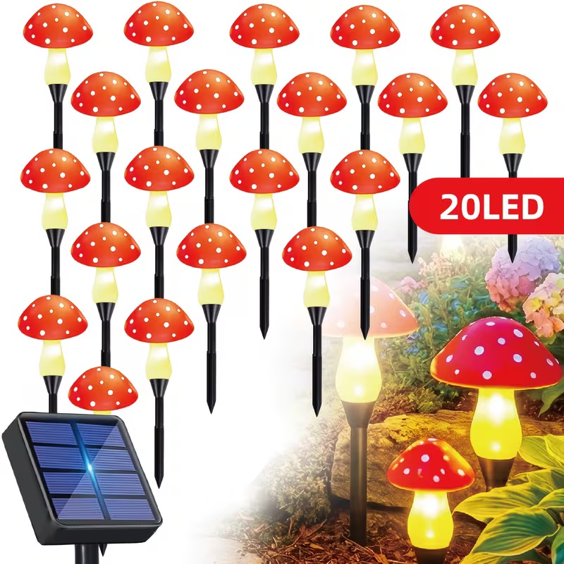 Solar-Powered LED Mushroom Lig - огляд і ціна Outdoor Power For Christmas Lights