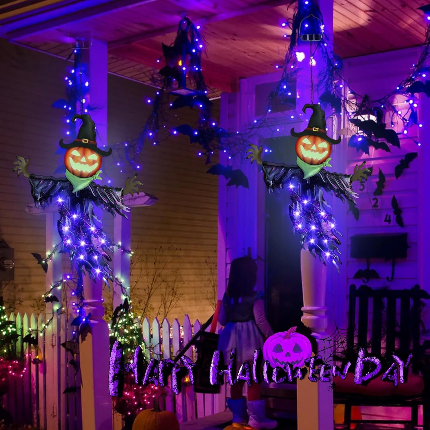 Solar Halloween Metal Hanging  - огляд і ціна Outdoor Power For Christmas Lights