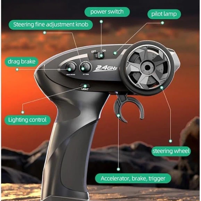 Huangbo 1:16 4WD RC Off‑Road T - огляд і ціна Outdoor Power Meter Bike